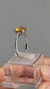 [ Woosilver ] Nhẫn Đá Vàng Vuông Bo Góc - Secondhand SI - WO278