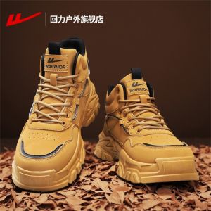 High-Top Thick-Heeled Martin Boots Outdoor Climbing Shoes Mens New 2025 Warrior/Huiri Work Boots Sports Style Leather
