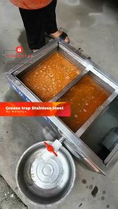 Stainless Steel Grease Trap Kitchen Oil Filter Perangkap Minyak Oil Water Separator Filtration Kitchen Waste Trap