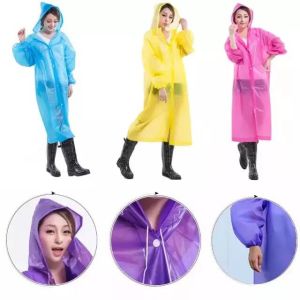 Jas Hujan Tebal Model Poncho Waterproof Bahan EVA Jas Hujan Transparan Anti Air
