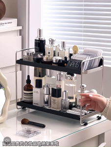 ✳️TSG65✳️ 2 Tiers Iron Perfumes Holder Perfumes Stand Makeup Stand Makeup Holder Cosmetic Stand Cosmetic Holder Desktop Organizers Rack Countertop Organizer Storage Cosmetics Organizer Perfumes Organizer Office Table Organizer Study Table Organizer