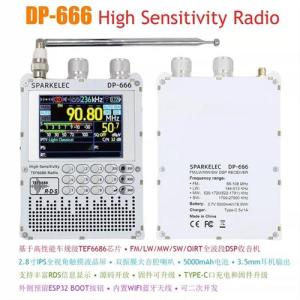 High Sensitivity FM AM Short Wave Radio DP-666 Touch Screen Full Waveband Portable Audio Player Battery Powered Compact Size