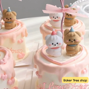 Baker Tree โมเดลตุ๊กตาน้องหมา สุดน่ารัก สำหรับตกแต่งเค้กเท่านั้น โมเดลแต่งเค้ก ทานไม่ได้