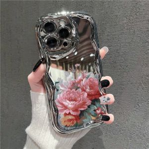 2024 New Style Phone Case for Apple 15Promax iPhone 16 High-End Small Audience 14Pro Summer Mirror 13 Luxury Full Cover Case for Women