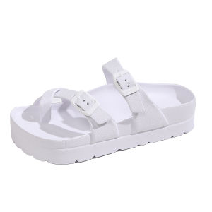 Womens Fashion Casual Sandals Solid Color EVA Material Adjustable Buckle Design Thick Wear-Resistant Soft Sole Stylish And