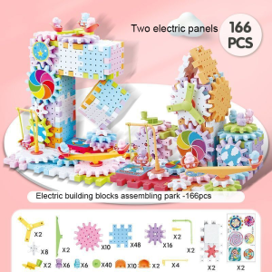 Hot 83-263 PCS Electric Gears 3D Puzzle Model Building Kits Plastic Brick Blocks Educational Toys For Kids Children Xmas Gifts