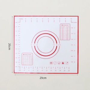 Non-Stick Silicone Pad Baking Sheet Cupcake Dessert Mat Baking Mat with Scale Pastry Boards Cookie Decorating Tools - 45x60cm