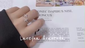 Lareyna Aravenda Cincin Wanita S925 Korea Fashion Double Style Crystal CC016