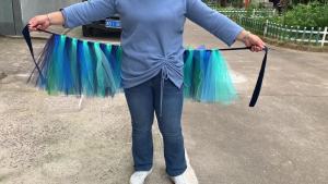 Feather Pea Fluffy Skirt Women  Birthday Party Role Play Tutu Halloween Pageant Pea Animal Costume for Teens Girls