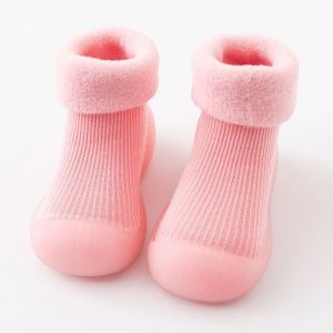 1 Pair Pink Warm and Comfortable Baby Walking Shoes for Newborn Girls and Boys Winter Floor Socks Childrens Thermal Boots