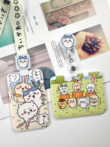 Cute Cartoon Gigi Card Holder with Lanyard for School ID Metro Bus Card Access Control Protection Cover Retractable Badge Easy Buckle