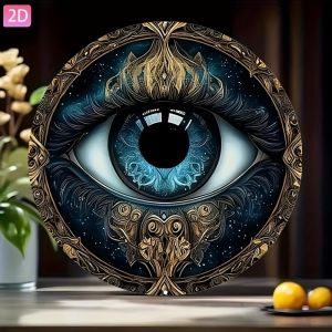 2D 1PC Evil Eye Metal Wall Art 8 Inch Retro 2D Sculpture Weatherproof Outdoor Decor for Garden