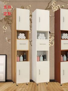 Bathroom Corner Cabinet Wall Gap Narrow Storage Shelf Waterproof Bathroom Side Cabinet Toilet Gap Organizer Nordic Style