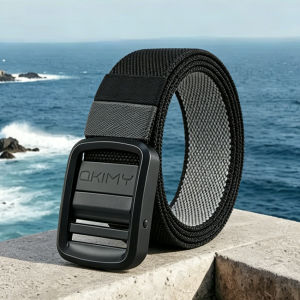 OKIMY Men Sports Belt Outdoor Nylon Belt Adjustable Belt Rotating Buckle Nylon Waistband Double-Sided Two-Color Belt Youth Sports Canvas Pant Belt Simple Nice Waistband