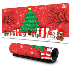 Large Christmas Themed Mouse Pad - Snowflake/Tree/Santa/Star Non-Slip Rubber Base for Laptop/Desktop Home&Office Ideal Gift