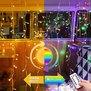 Christmas Globe String Lights Indoor Color Changing (Warm White & Multicolor) 17meter 100 blubs Bedroom Lights USB Powered for Kids Girls Room Decor with Remote Control Colored Hanging Classroom Lights
