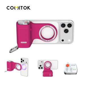 COMITOK Magnetic Phone Grip Remote Handle for iPhone - One-Hand Use Vlog/Selfie Strong Magnet Anti-Slip Stable Grip