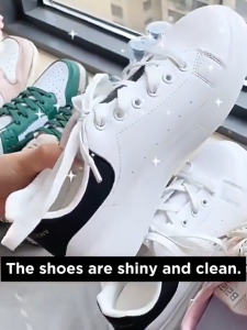 Sneaker Shoe Cleaner with Brush Shoe Stain Remover Whitening Cleaner for Canvas Leather Sports Shoes White Shoe Care Cleaning Foam Kit