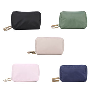Travel Accessories Nylon Cosmetic Bag Durable Solid Color Makeup Bag for Easy Packing and Storage
