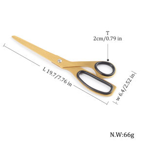 Golden Scissors Dissymmetry Handle Graceful Sharp Stainless SteelOffice Household StationeryPaper-Cut Pruning Sewing ZS-119
