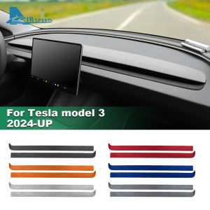 ฝาครอบแผงตกแต่งแผงหน้าปัดรถยนต์สำหรับเทสลารุ่น3 2024หนังนิ่มแอร์สปีด2ชิ้น Hiasan Interior ชิ้นส่วนตกแต่งส่วนครอบแผงนักบิน