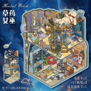 ติดตั้งฉาก 3 มิติขนาดใหญ่ 2 ชั้น ติดกระดาษติดผนังสำหรับฆ่าเวลา DIY ที่สร้างสรรค์ ภาพวาดสุดน่ารักของสัตว์เลี้ยง