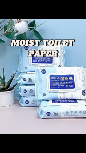【5Packs/box】Manhua Moist Toilet Paper 40 Sheets | Flushable Wet Wipes | Alcohol-Free | Skin-Friendly