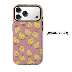 Cute Chick Phone Case for iPhone 18 17 16 15 14 13 12 11 Air Pro Max Plus Double-layer Cover