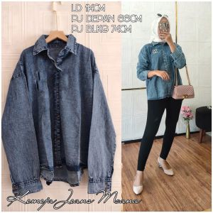 Kemeja Wanita Tunik Jesica Blouse Wanita Jeans Denim Snow Atasan Wanita Over Size Jumbo