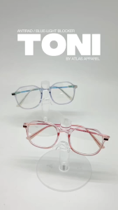 TONI Womens Anti-Radiation Blue Light Blocker Round Framed Eyeglasses (Size 50) by Atlas Apparel