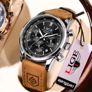 Lige Đồng hồ nam doanh nhân Sang Trọng Đồng hồ nam thời trang Quân Đội Thể Thao Đồng hồ bấm giờ thạch anh Đồng Hồ Ngày Đồng hồ chống thấm nước Cho Nam Giới + Hộp