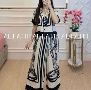 New One Set Crop Setelan Kulot Wanita Hightwaist Rayon Premium Busui Friendy by zizahoutfit