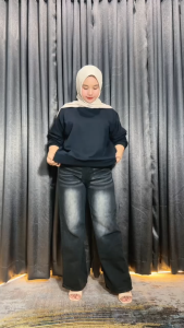 Celana Highwaist Loose Baggy Jeans Oversize Korean Terbaru