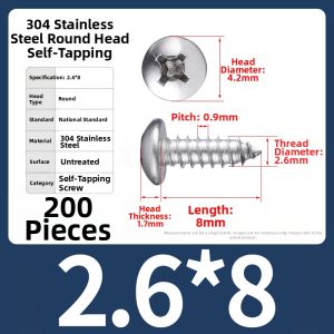 BAIRUITE | Cross Head 316 Stainless Steel Self-Tapping Wood Screws