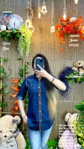 Kemeja Jeans Wanita 202325 detail keterangan ada digambar import kualitas import 250gram