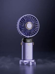 Portable Handheld Turbo Fan with 5-Speed Adjustable Airflow Long-Lasting Rechargeable Battery LED Display