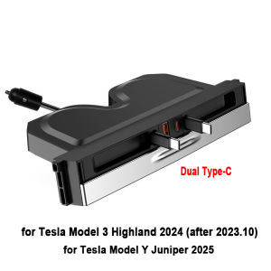 Central Control 65W Docking Station for Tesla Model Y Juniper 2025/Model 3 Highland Multifunction 1 To 4 TYPE-C Fast Charging