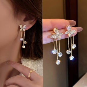 Korean Fashion Earrings for Girl High-end Butterfly Earring Sweet Tassel Temperament Earrings Women Jewellery For Girl Gift