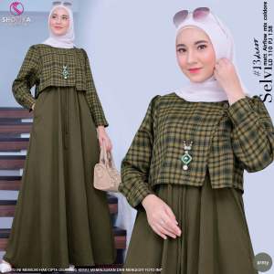 SHOFIYA | Stevi Maxy Dress Wanita dengan Outer Nyatu LD 110 cm muat hingga BB 70kg