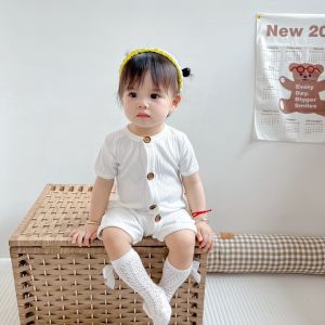 Summer Short Sleeve Pure Cotton Romper for Baby Girls Newborn Boys Crawling Suit Harvey Clothes Infant Bodysuit Minioukei Brand