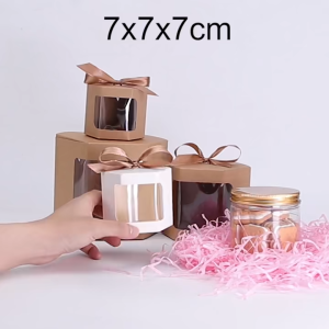5pcs | Hexagonal Transparent Window Candy Cake Boxes With Clear PVC Window Gift Box