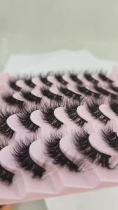 AMSDCN 14 Double Mink Eyelash Bulk Russian Curl Natural Fluffy Natural False Eyelash Thick Dramatic Mink Eyelash Wholesale