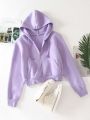 SWEATER CROP TOP JAKET ZIPPER WANITA. 