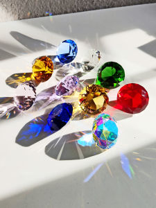 Great Value] K9 Crystal Glass Diamonds Color Artificial Gemstone Toy Refraction Rainbow Kids Gift Gift Ins