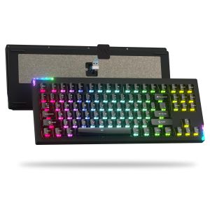 Womier Black SK87 75% Tri-Mode Aluminum Alloy Shell Hot Swap Gaming Mechanical Keyboard RGB Wireless Gasket Mounted Keyboard