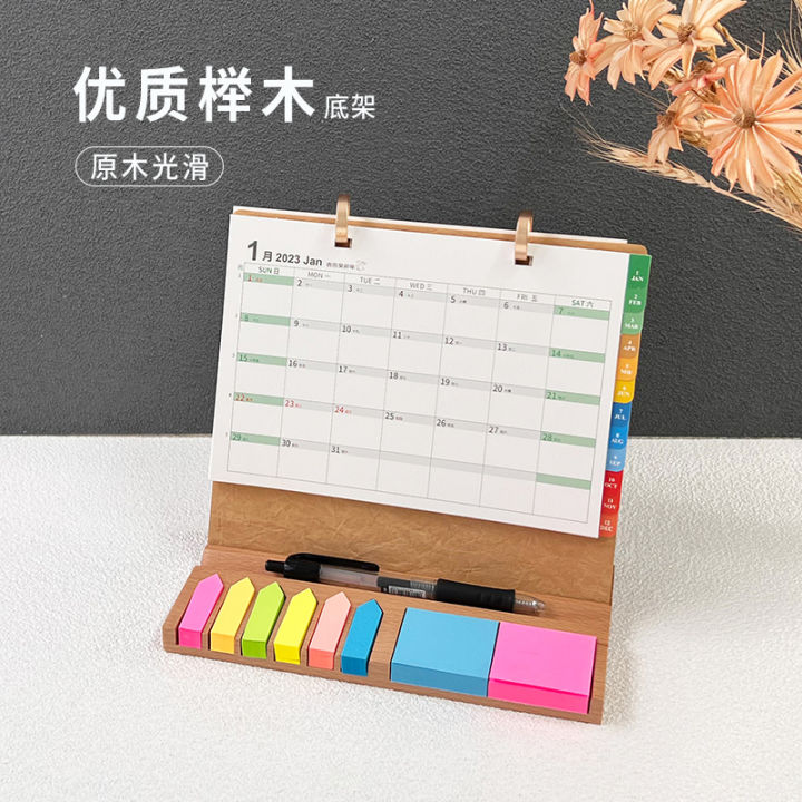 Desk Calendar 2024 Calendar Creative Six Arrow Notes Multifunctional