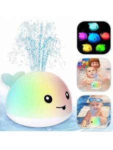 Baby Bath Toys Toddler Bath Toys for Kids Ages 1-3 Light Up Whale Bath Toy Sprinkler Pool Water Table Infant Baby Toys 6-12-1