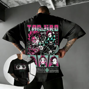 Bandai | Demon Slayer Tanjiro Nezuko Anime Graphic T Shirt Men Women 2026 Summer Short Sleeve Tee Loose Streetwear Casual Top Y2k Clothes