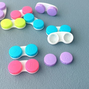 1/4pc Glasses Contact Lenses Box Left Right Eyes Contact Lens Container Candy Color Mini Women Men Travel Contact Lenses Case
