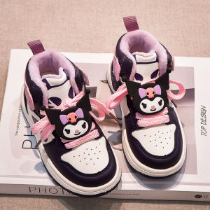 รองเท้ากีฬาผู้หญิง กว่า 2 ปี ฤดูใบไม้ร่วง 2025 รองเท้าผ้าใบผู้ใหญ่ระบายอากาศได้ดี รองเท้าบอร์ดหุ้มข้อสูง รองเท้าผ้าฝ้ายสำหรับเด็ก